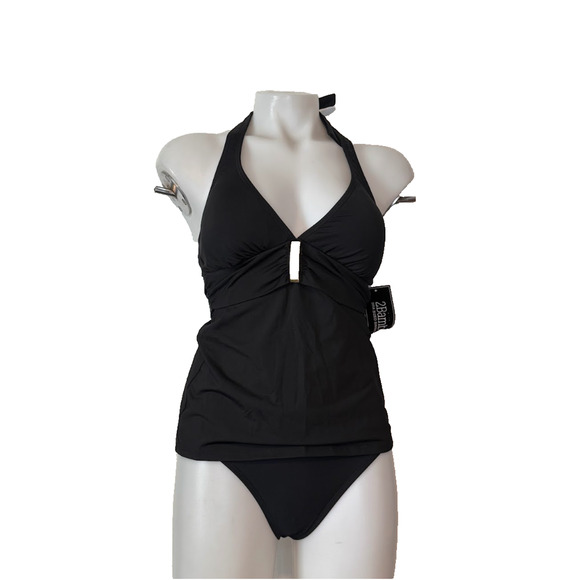 2Bamboo Black Halter Tankini Set w/ Skirt Bottom – Size Small – New w/ Tags - Picture 1 of 2